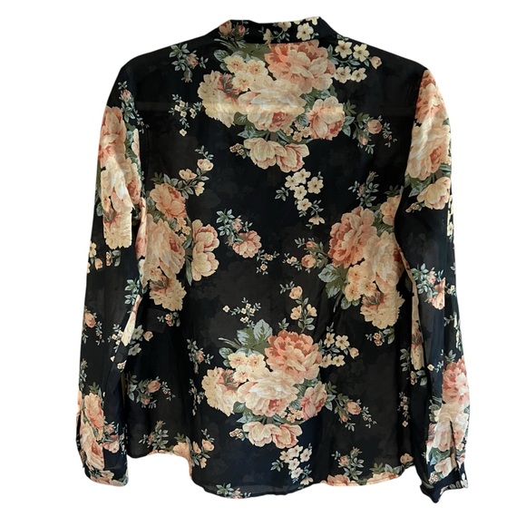 Sezane Womens Pierro Pila Floral Silk Cotton Long Sleeve Button Down Shirt Sz 4 - Picture 2 of 12
